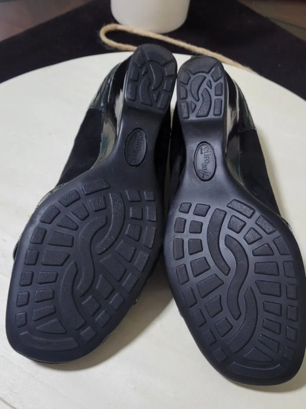 Sofft EuroSoft Black Suede Leather Wedge Heels [Item #SW01]